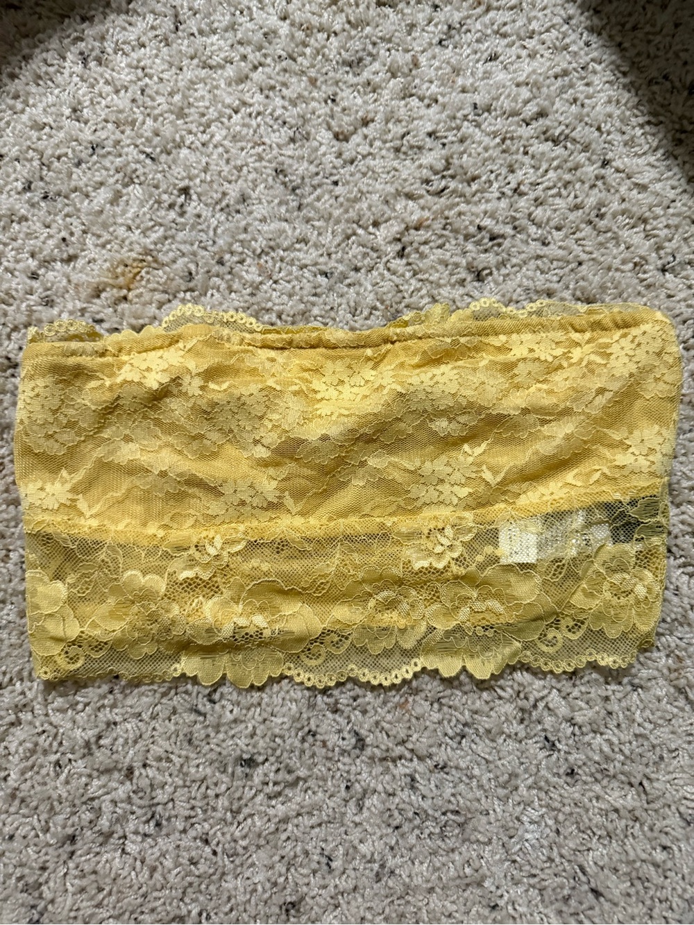 Yellow Lace Bandeau Tube Top